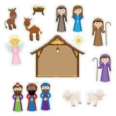 NATIVITY PUFFY STICKERS NC