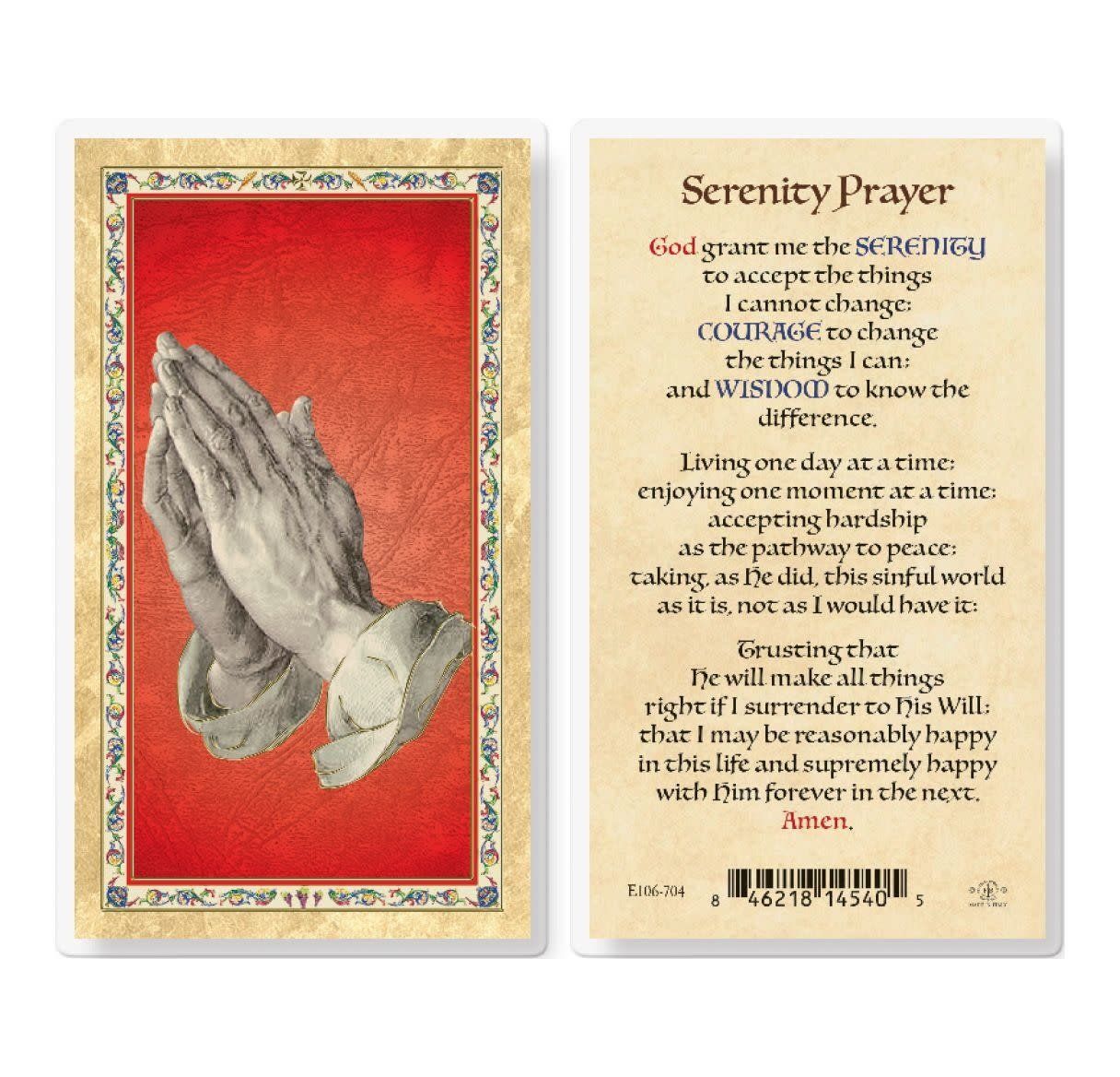 SERENITY PRAYER HOLY CARD