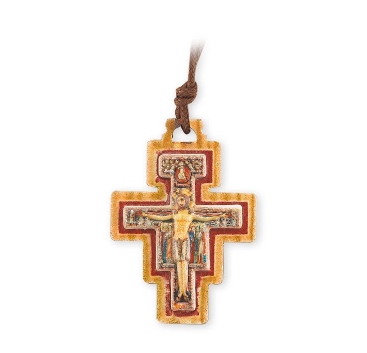 SAN DAMIANO 1-2/5&quot; LASER CUT OLIVE WOOD /CORD 27&quot;