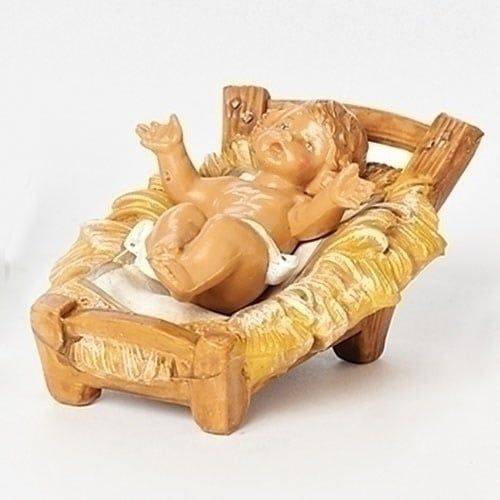 NATIVITY FIGURES - BABY JESUS W MANGER - 5&quot;H