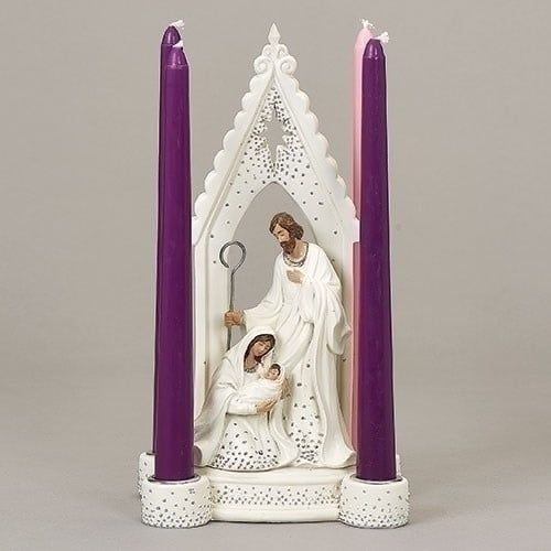 HOLY FAMILY CANDLEHOLDER 10.7H&quot;