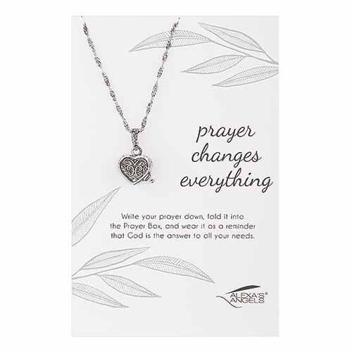 HEART PRAYER BOX NECKLACE - 18-20&quot;L - ADJ
