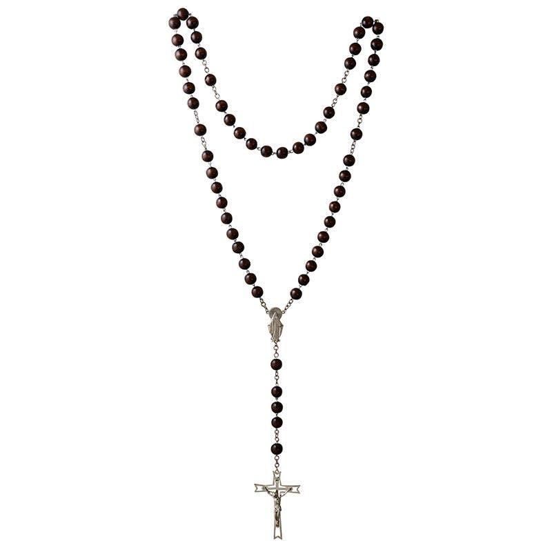 OL GRACE ROSARY WALL WOOD BEADS - 48&quot;