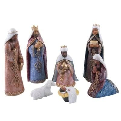 NATIVITY BLACK AMERICAN SET 6&quot;