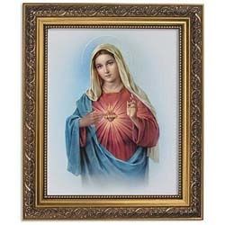 IMMACULATE HEART WALL FRAMED 11&quot;x13&quot;