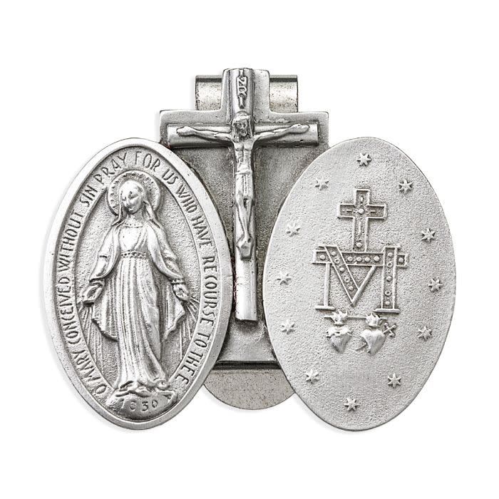 JESUS-MIRAC MEDAL AUTO VISOR CLIP
