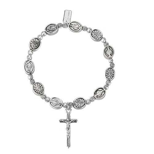 MIRAC MEDAL BRACELET STRETCH SLV 7&quot;