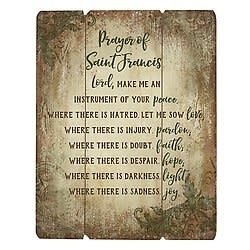 PRAYER OF ST FRANCIS WOOD PALLET SIGN 15&quot; - NC