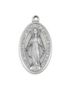 MIRAC MEDAL OVAL SLVR W LOOP - 1.5&quot;