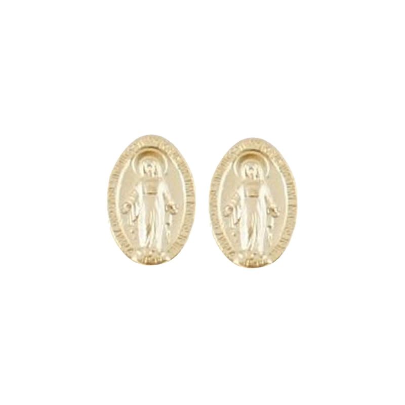 MIRAC MEDAL POST EARRINGS -.5&quot;