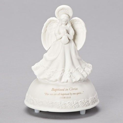 BAPTISM MUSICAL ANGEL W CHILDREN&#39;S PRAYER - 5&quot;H