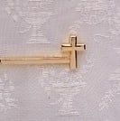 TIE BAR W CROSS - GLD PLTD - 1.25&quot;