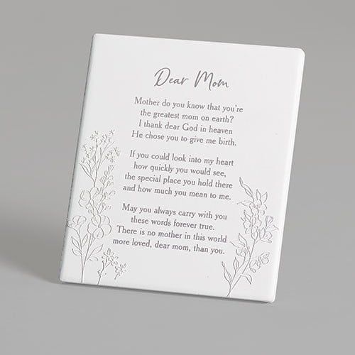 MOM WALL PLAQUE EASEL - BACK POEM RON TRANMER