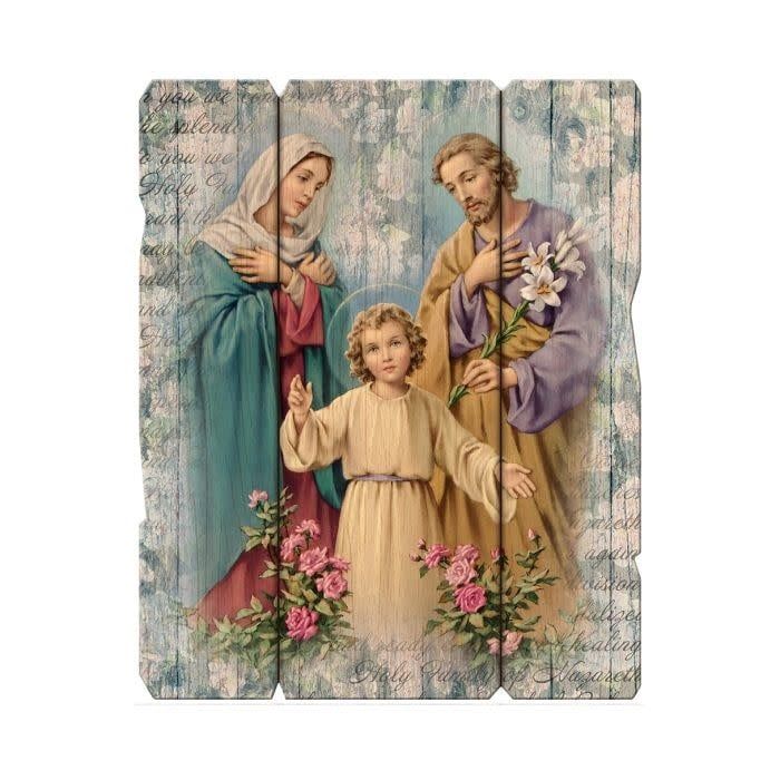 HOLY FAMILY VINTAGE PLAQUE 7.5&quot;X9&quot;