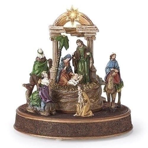 NATIVITY ROTATION LIGHTED MUSICAL - 9.25&quot;H