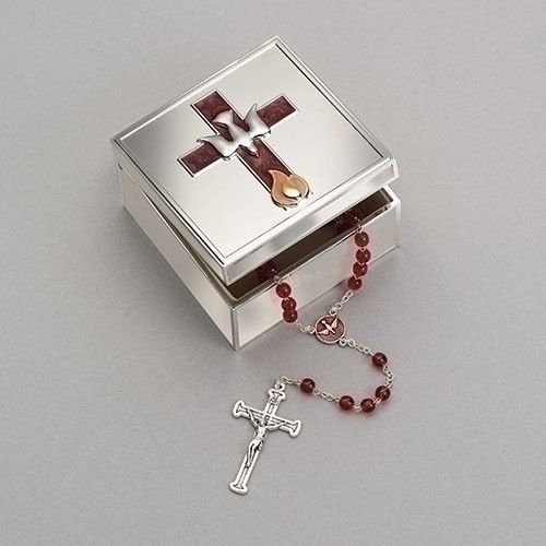 CONFIRMATION BOX W/DOVE FLAME - 2.25&quot;H