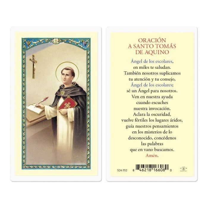 ORACION A SANTO TOMAS DE AQUINO HOLY CARD