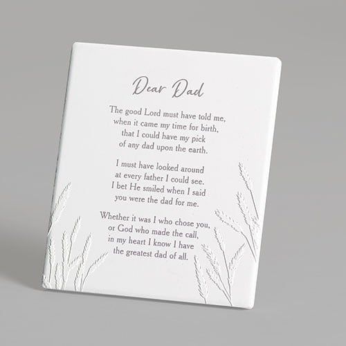 DAD WALL PLAQUE EASEL - BACK POEM RON TRANMER