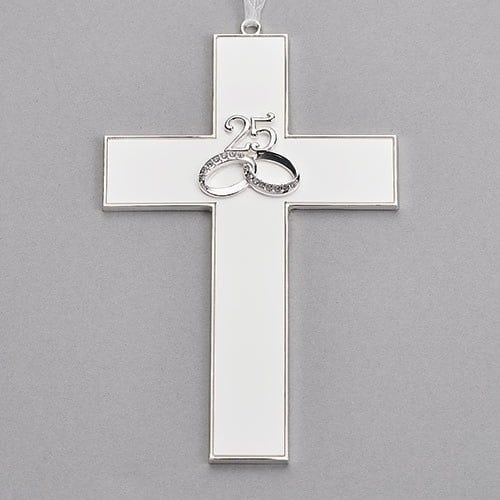 25 ANNIVERSARY RINGS WALL CROSS 7.25&quot;