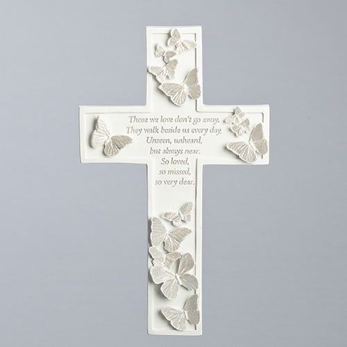 MEMORIAL BUTTERFLY  WALL CROSS - 8&quot; - NC1