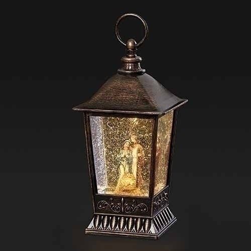 HOLY FAMILY LIGHTED SWIRL LANTERN - 9.5&quot;H