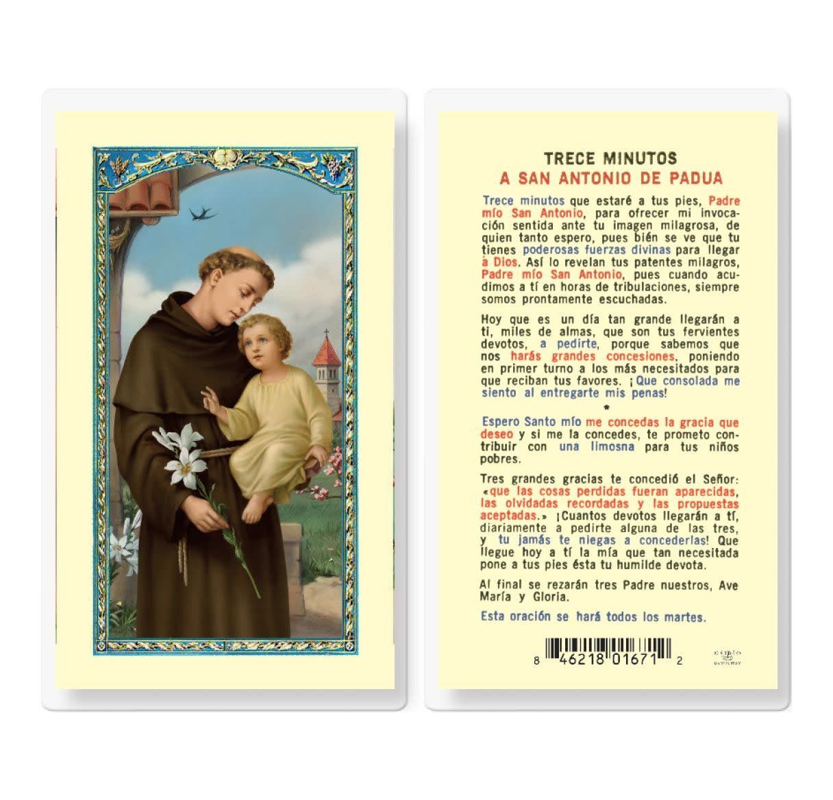 TRECE MINUTOS A SAN ANTONIO DE PADUA HOLY CARD