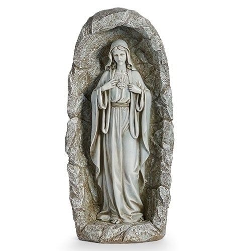 LED SOLAR IMMACULATE HEART GARDEN STATUE - 18.75&quot;H