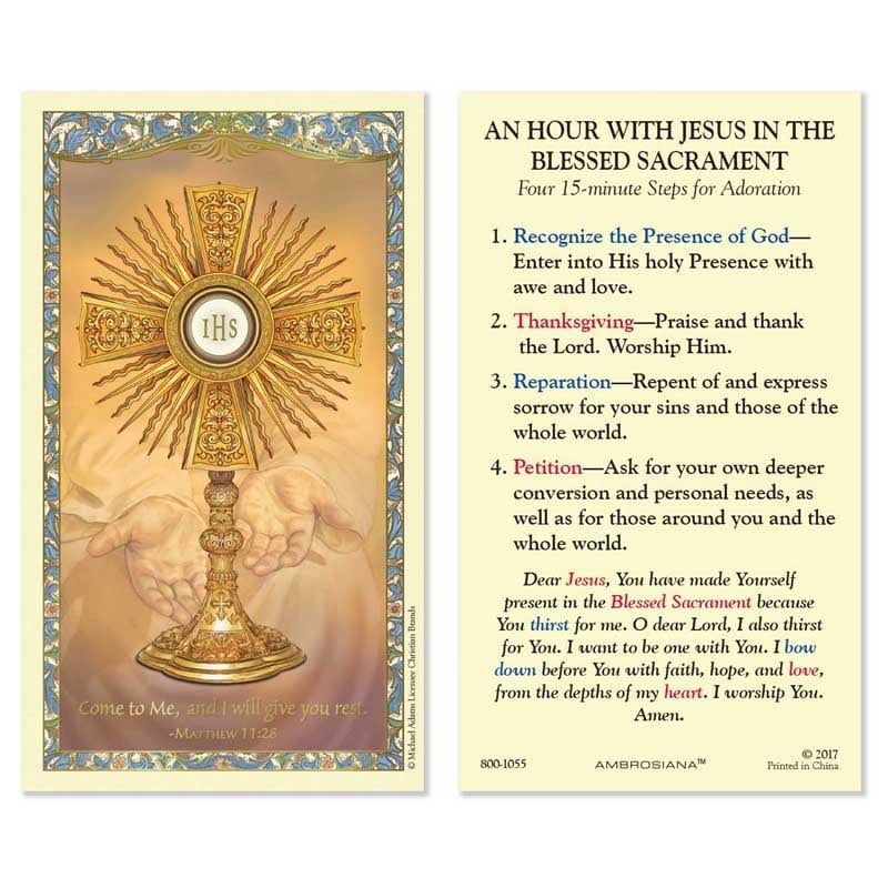 EUCHARISTIC ADORATION HOLY CARD