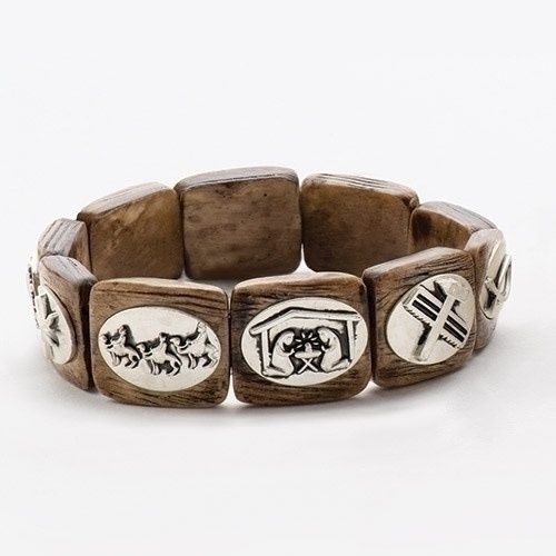CHRIST&#39;S STORY SILVER STRETCH BRACELET 7&quot;L