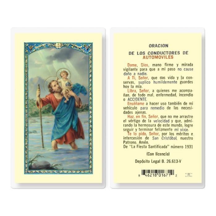 ORACION A SAN CRISTOBAL DE LOS CONDUCTORES HOLY CARD