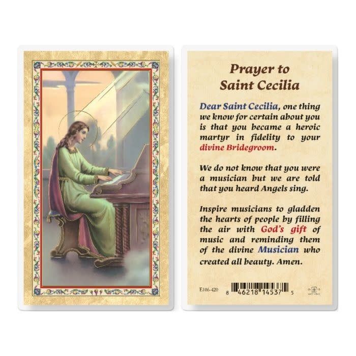 PRAYER TO ST CECILIA HOLY CARD