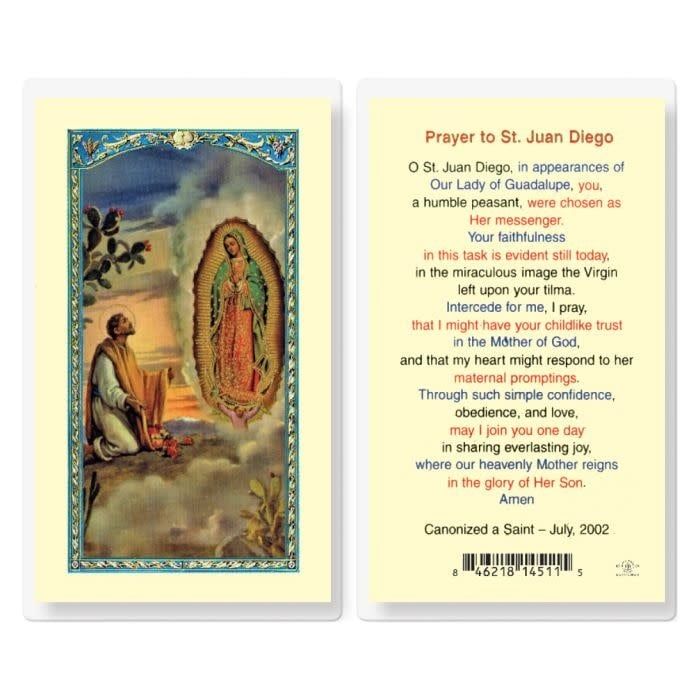 ST JUAN DIEGO HOLY CARD - ENGLISH