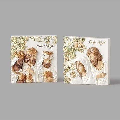 NATIVITY BLOCK 2ASST W/MESSAGE 4.5&quot;H