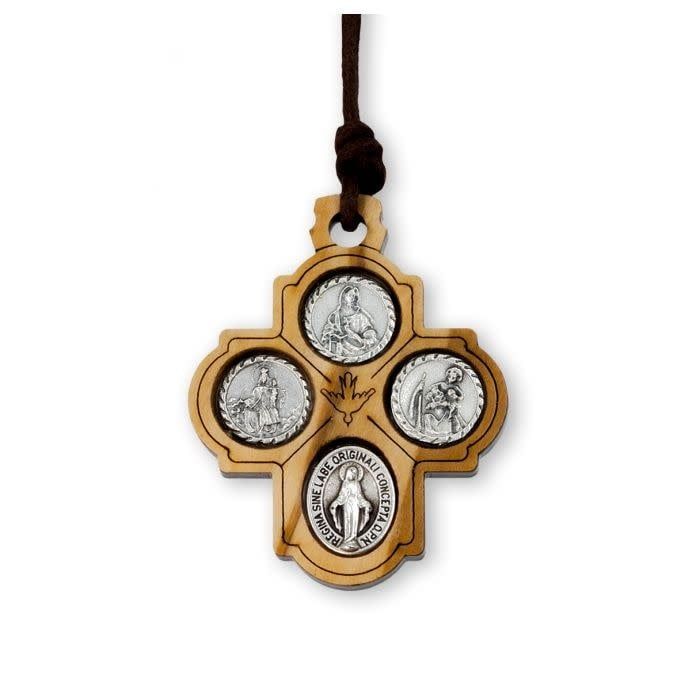 FOUR WAY MEDAL OLIVE WOOD - 1- 1/4"