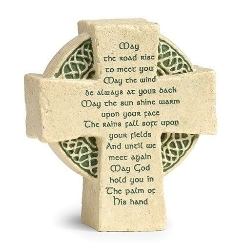 CELTIC CROSS W/VERSE FAITHSTONES - 3.5&quot;H