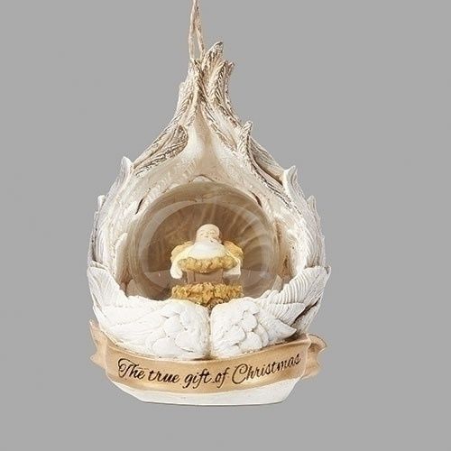 DOME ANGEL WINGS ORNAMENT - 4.5&quot;H