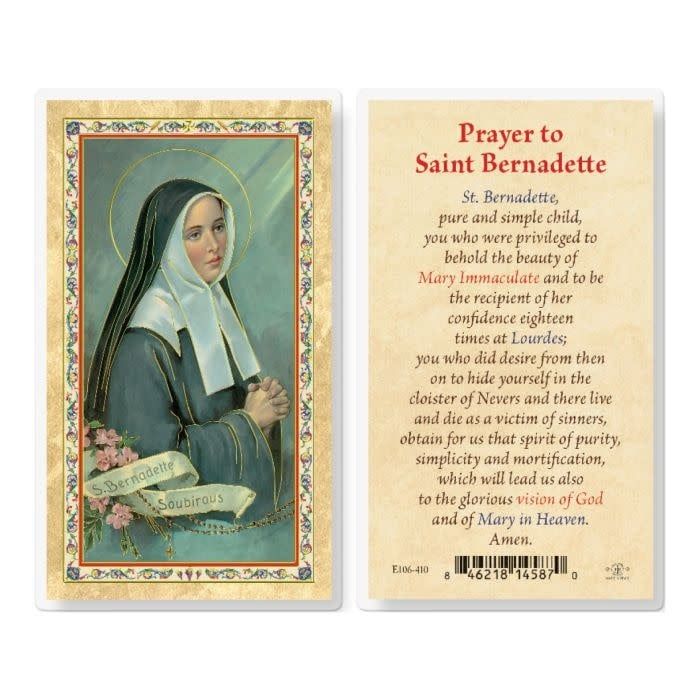 PRAYER TO ST BERNADETTE HOLY CARD