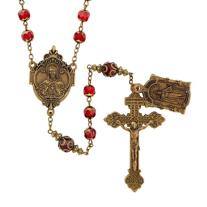 VINTAGE ROSARY - SACRED HEART