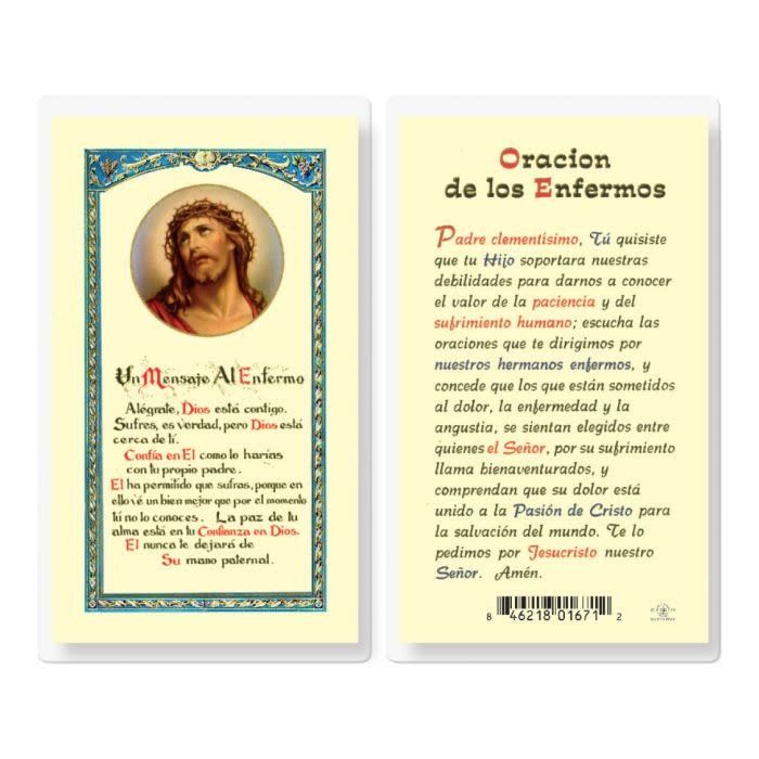 ORACION DE LOS ENFERMOS HOLY CARD