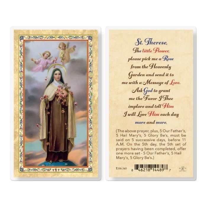 ST THERESE - PICK ME A ROSE HOLY CARD
