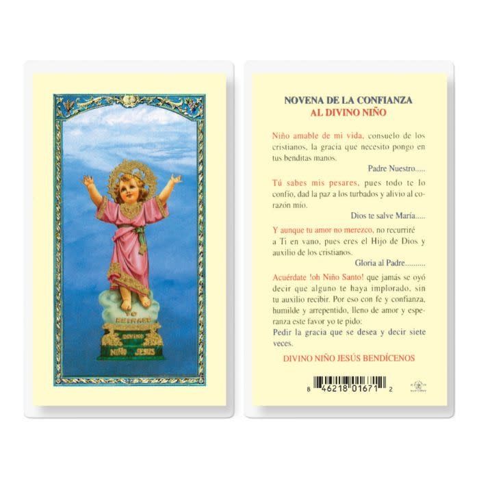 DIVINO NINO NOVENA CONFIANZA HOLY CARD