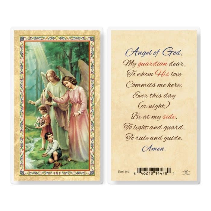 GUARDIAN ANGEL HOLY CARD  - ENGLISH