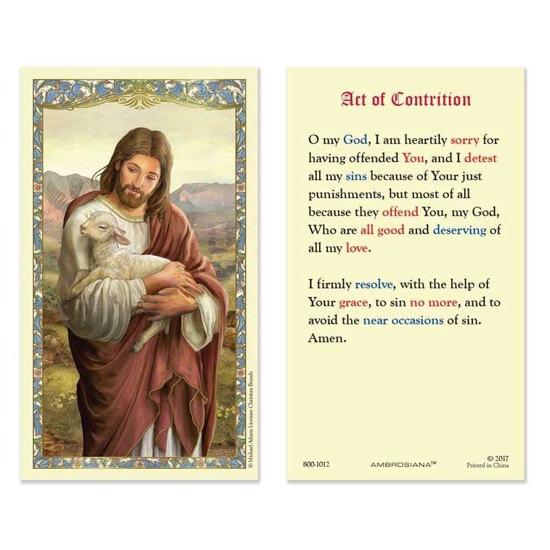 CONTRITION ACT HOLY CARD