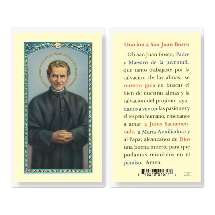 ORACION A SAN JUAN BOSCO HOLY CARD
