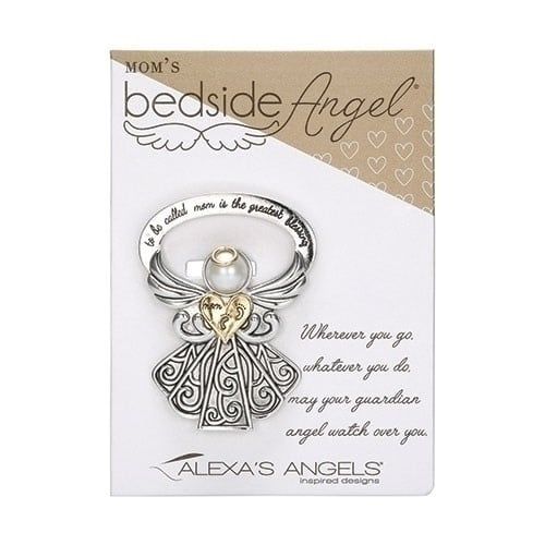 MOM BEDSIDE ANGEL CARDED - 2.5"H - NC