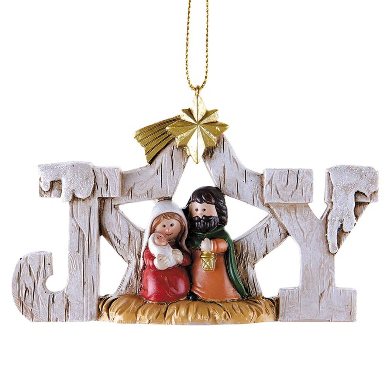 NATIVITY JOY STAR ORNAMENT - 4&quot; W