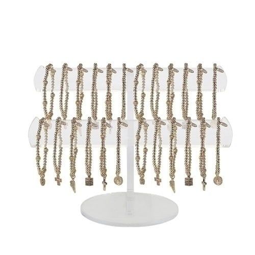 BEADED BRASS BRAC - 7&quot;