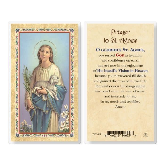PRAYER TO ST AGNES HOLY CARD