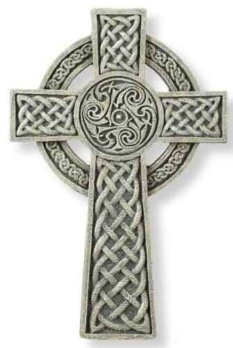 CELTIC GARDEN WALL CROSS - 9.5&quot;H - NC