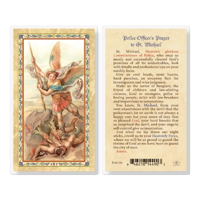 POLICE OFFICER&#39;S PRAYER TO ST MICHAEL HOLY CARD
